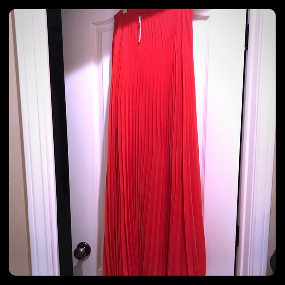 NWT coral ASOS pleated skirt - Picture 2 of 4